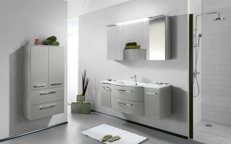Saturn Gloss Light Grey Bathroom